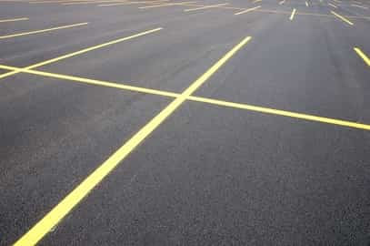 parking lot lines freshly painted