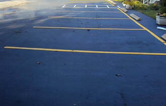 parking space asphalt line painting fresh lines